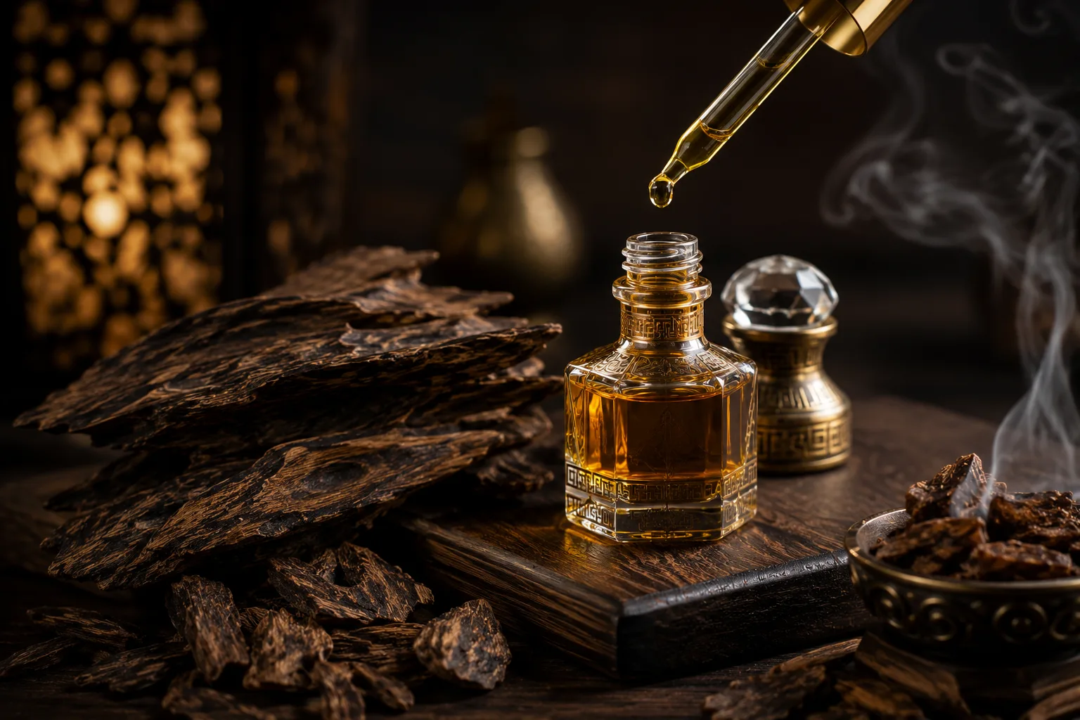 Premium agarwood oil bottle